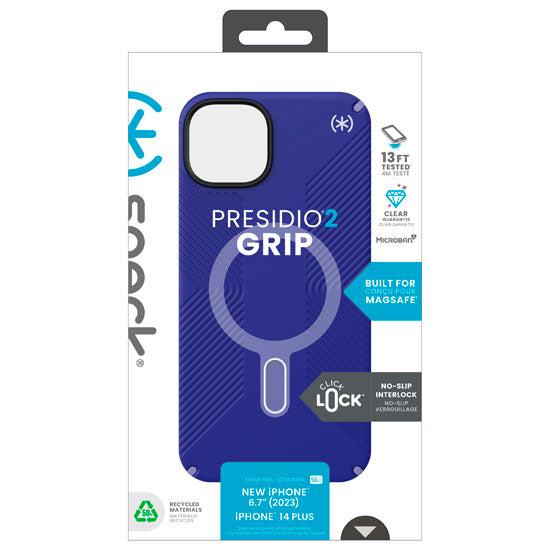 Presidio2 Grip Click-Lock iPhone 15 Plus/14 Plus Future Blue/Violet