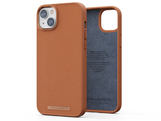 Coque cuir iPhone 14 Plus Cognac