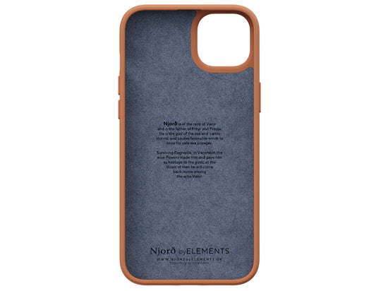 Coque cuir iPhone 14 Plus Cognac