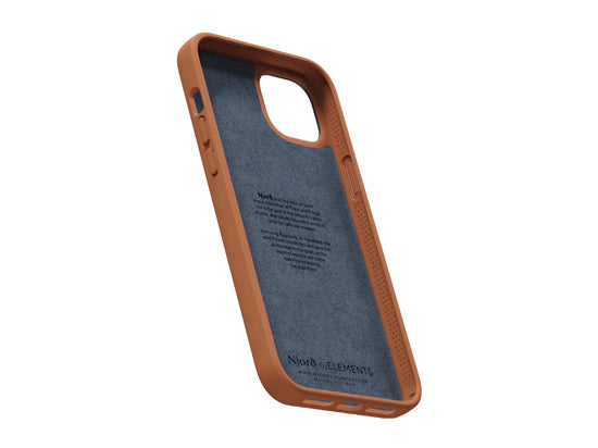 Coque cuir iPhone 14 Plus Cognac