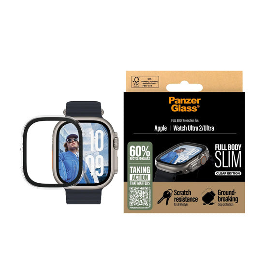 PanzerGlass® Screen Protector Full Body Slim Transparent Apple Watch Ultra 1-3