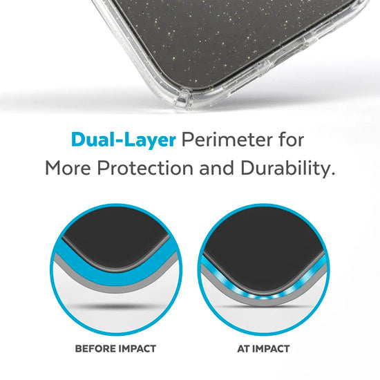 Presidio Perfect-Clear iPhone 14 Pro Gold Glitter